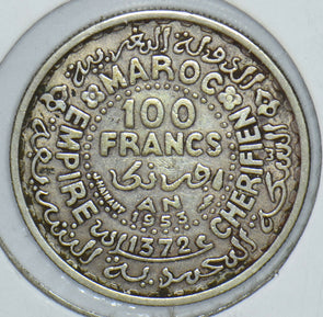 Morocco 1953 AH 1372 100 Francs 191652 combine shipping