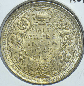 British India 1943 1/2 Rupee 291863 combine shipping