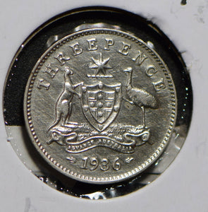 Australia 1936 3 Pence Kangaroo animal Emu  901248 combine shipping