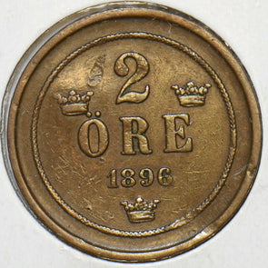 Sweden 1896 2 Ore 240438 combine shipping