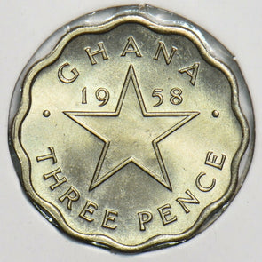 Ghana 1958 3 Pence 298426 combine shipping