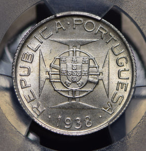 Mozambique 1938 2 1/2 Escudos PCGS MS63 rare this grade PC0459 combine shipping