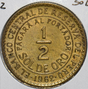 Peru 1962 1/2 Sol 152550 combine shipping