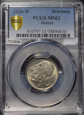 Greece 1926 Drachma PCGS MS63 PC0696 combine shipping