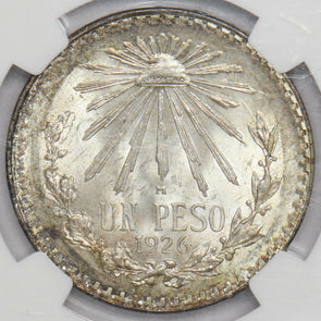 Mexico 1926 M Peso Eagle animal NGC MS 64 key date in rare grade NG0976 combine