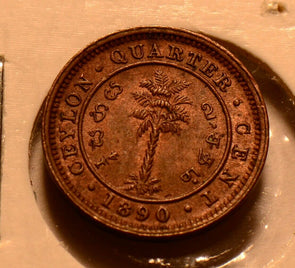 C0046 Ceylon 1890  1/4 Cent   combine shipping