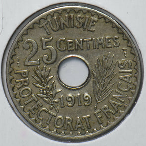 Tunisia 1919 AH1337 25 Centimes 193050 combine shipping