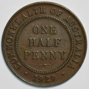 Australia 1929 1/2 Penny 298253 combine shipping