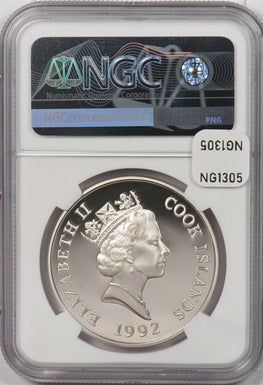 Cook Islands 1992 50 Dollars silver Ring-tailed lemur animal NGC PF69UC Endanger