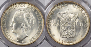 Curacao 1944 D 2 1/2 Gulden PCGS MS 65 PC1379 combine shipping