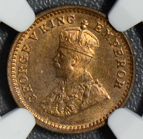 British India 1917 C 1/12 Anna NGC MS65RB NG0416 combine shipping
