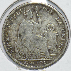 Peru 1896 1/5 Sol 192694 combine shipping