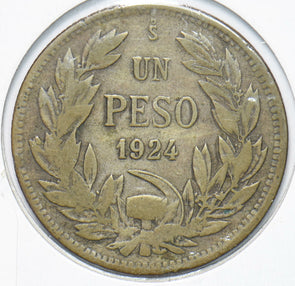 Chile 1924 Silver Peso Vulture animal 192006 combine shipping