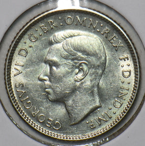 Australia 1942 D 6 Pence Kangaroo animal Emu 195606 combine shipping