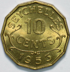 Seychelles 1953 10 Cents Elizabeth II 293529 combine shipping