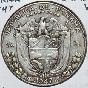 Panama 1947 Silver 1/2 Balboa 292656 combine shipping