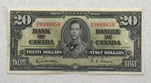 Canada 1937 20 Dollars CH AU/UNC Gordon/Towers RC0386 combine shipping