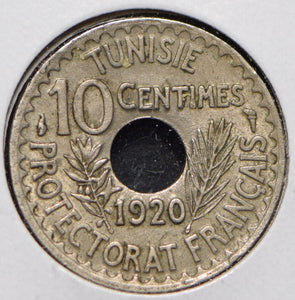 Tunisia 1920 AH 1338 10 Centimes  191289 combine shipping