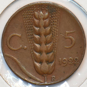 Italy 1922 5 Centesimi 151380 combine shipping