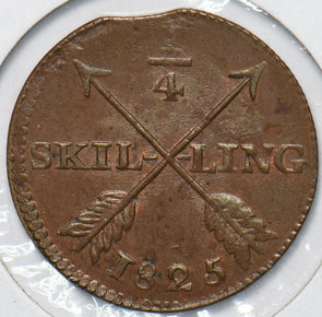 Sweden 1825 1/4 Skilling 293803 combine shipping