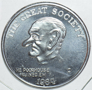 US 1984 Token/Medal The Great Society Tyranny NonSense Donkey 298693 combine shi