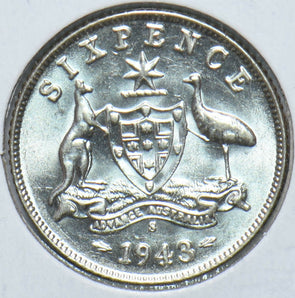 Australia 1943 6 Pence Kangaroo animal Ostrich Georgivs VI 902043 combine shippi