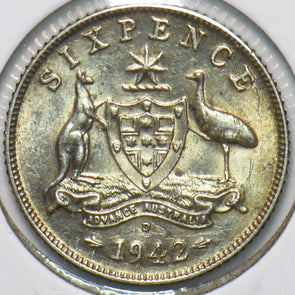 Australia 1942 6 Pence Kangaroo animal Ostrich Georgivs VI 902071 combine shippi