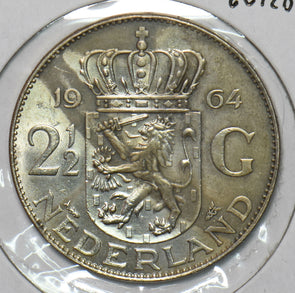 Netherlands 1964 2 1/2 Gulden 195313 combine shipping