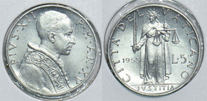Vatican 1953 A 5 Lire 198648 combine shipping
