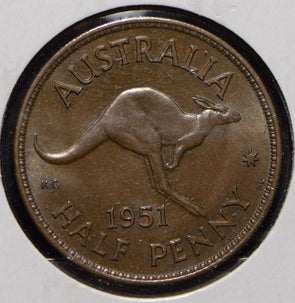 Australia 1951 1/2 Penny kangaroo animal  190601 combine shipping