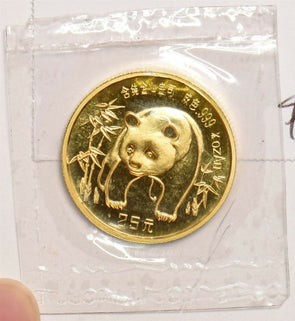 China 1986 25 Yuan gold 1/4oz gold panda Mint sealed GL0189 combine shipping