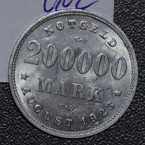 Germany 1923 J 200K Mark UNC hamburg GE0085 combine shipping