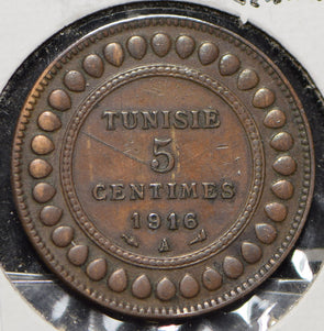 Tunisia 1916 AH 1334 5 Centimes  191300 combine shipping