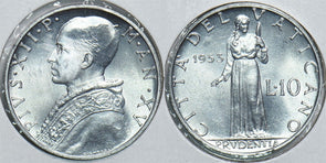 Vatican 1953 10 Lire 299004 combine shipping