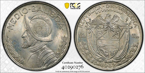 Panama 1962 1/2 Balboa Eagle animal PCGS MS65 PC1060 combine shipping