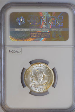 Australia 1916 M Shilling silver NGC MS61 NG0697 combine shipping