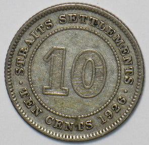 Straits Settlements 1926 10 Cents 151429 combine shipping