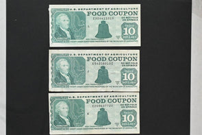 US 1988-97 USDA $10 Food Coupons XF to AU Lot of 13 RC0711 combine shipping