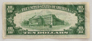 US 1934 Federal Reserve Notes Small A 10 Dollars San Francisco Abt VF RC0645 com
