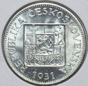 Czechoslovakia 1931 10 Korun naked man Lion animal Bear 293595 combine shipping