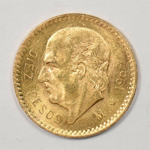 Mexico 1959 10 Pesos gold CHBU 0.900 GOLD GL0211 combine shipping