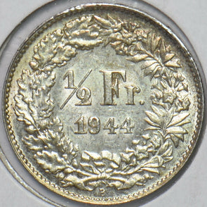 Switzerland 1944 1/2 Franc UNC 194474 combine shipping