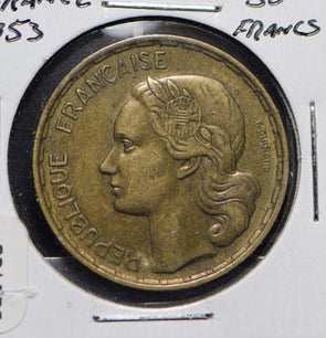 France 1953 50 Francs Rooster animal  900168 combine shipping