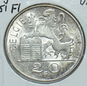 Belgium 1951 Silver 20 Francs lion animal  290392 combine shipping