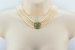 Pearl Jadeite Diamond 14K Gold Necklace GN0014