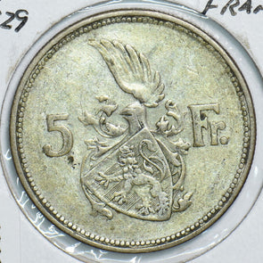 Luxembourg 1929 5 Francs 299091 combine shipping