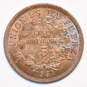 Bolivia 1951 5 Bolivianos 295609 combine shipping