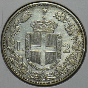 Italy 1885 2 Lire 491034 combine shipping