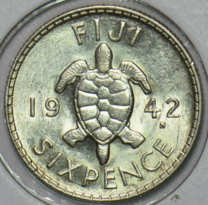 Fiji 1942 S 6 Pence Sea Turtle animal 297662 combine shipping