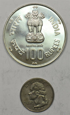 Republic India 1981 100 Rupees Proof Silver BU0589 combine shipping